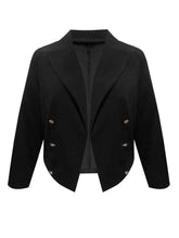 Load image into Gallery viewer, Plus Size Buttoned Lapel Collar Long Sleeve Blazer Ti Amo I love you
