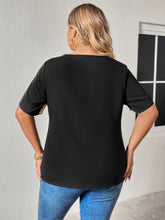 Load image into Gallery viewer, Plus Size Chain Detail V-Neck Raglan Sleeve Blouse - Sizes 1XL-4XL Ti Amo I love you
