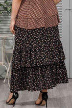 Load image into Gallery viewer, Plus Size Ditsy Floral Layered Maxi Skirt Ti Amo I love you
