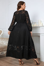 Load image into Gallery viewer, Plus Size Embroidery Round Neck Long Sleeve Maxi Dress - Sizes 1XL-4xl Ti Amo I love you
