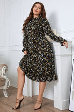 Load image into Gallery viewer, Plus Size Floral Flounce Sleeve Midi Dress - Sizes 1X-4XL Ti Amo I love you
