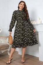 Load image into Gallery viewer, Plus Size Floral Flounce Sleeve Midi Dress - Sizes 1X-4XL Ti Amo I love you
