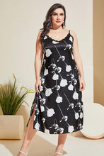 Load image into Gallery viewer, Plus Size Floral Lace Trim Side Slit Night Dress Ti Amo I love you
