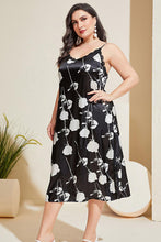 Load image into Gallery viewer, Plus Size Floral Lace Trim Side Slit Night Dress Ti Amo I love you
