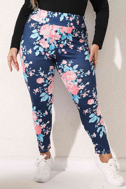 Plus Size Floral Print Legging Ti Amo I love you