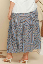 Load image into Gallery viewer, Plus Size Geometric Pleated Skirt Ti Amo I love you
