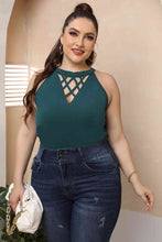 Load image into Gallery viewer, Plus Size Halter Neck Cutout Sleeveless Dress Ti Amo I love you
