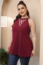 Load image into Gallery viewer, Plus Size Halter Neck Cutout Sleeveless Dress Ti Amo I love you
