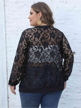 Load image into Gallery viewer, Plus Size Lace Open Front Cardigan - Sizes L-3XL Ti Amo I love you
