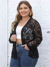 Load image into Gallery viewer, Plus Size Lace Open Front Cardigan - Sizes L-3XL Ti Amo I love you
