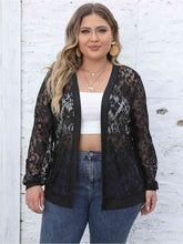 Load image into Gallery viewer, Plus Size Lace Open Front Cardigan - Sizes L-3XL Ti Amo I love you
