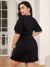 Load image into Gallery viewer, Plus Size Lace Trim Deep V Night Dress Ti Amo I love you
