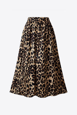 Plus Size Leopard Print Midi Skirt Ti Amo I love you
