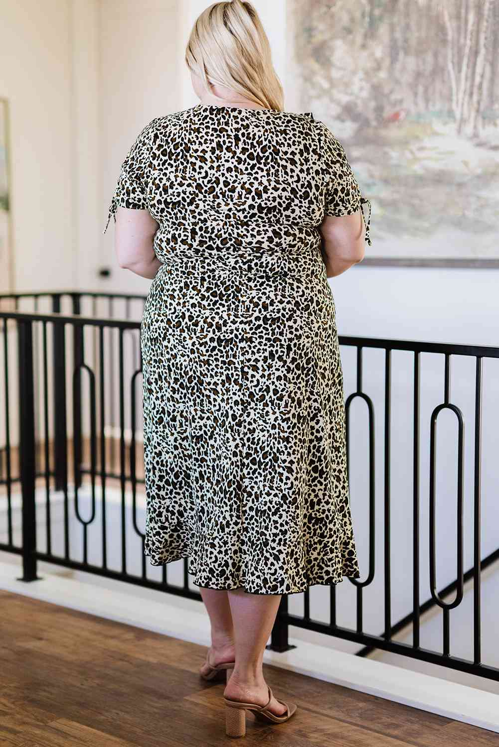 Plus Size Leopard Print Ruffled Midi Dress Ti Amo I love you