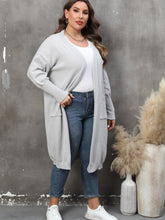 Load image into Gallery viewer, Plus Size Long Sleeve Pocketed Cardigan Ti Amo I love you
