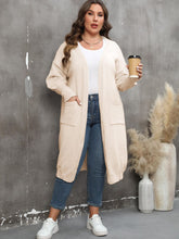 Load image into Gallery viewer, Plus Size Long Sleeve Pocketed Cardigan Ti Amo I love you
