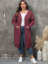 Load image into Gallery viewer, Plus Size Long Sleeve Pocketed Cardigan Ti Amo I love you
