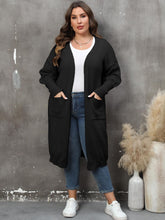 Load image into Gallery viewer, Plus Size Long Sleeve Pocketed Cardigan Ti Amo I love you
