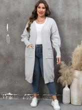 Load image into Gallery viewer, Plus Size Long Sleeve Pocketed Cardigan Ti Amo I love you
