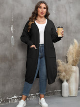 Load image into Gallery viewer, Plus Size Long Sleeve Pocketed Cardigan Ti Amo I love you
