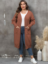 Load image into Gallery viewer, Plus Size Long Sleeve Pocketed Cardigan Ti Amo I love you
