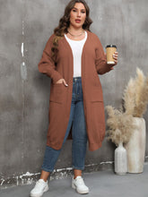 Load image into Gallery viewer, Plus Size Long Sleeve Pocketed Cardigan Ti Amo I love you
