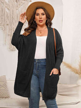 Load image into Gallery viewer, Plus Size Open Front Cardigan With Pockets Ti Amo I love you
