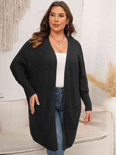 Load image into Gallery viewer, Plus Size Open Front Cardigan With Pockets Ti Amo I love you
