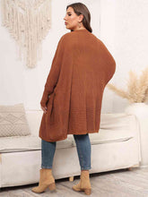 Load image into Gallery viewer, Plus Size Open Front Cardigan With Pockets Ti Amo I love you
