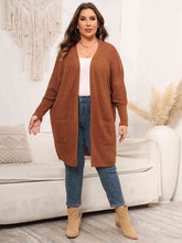 Load image into Gallery viewer, Plus Size Open Front Cardigan With Pockets Ti Amo I love you
