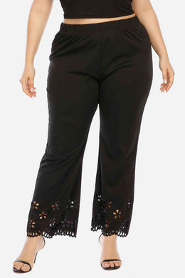 Plus Size Openwork Detail Pants Ti Amo I love you