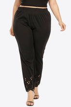 Load image into Gallery viewer, Plus Size Openwork Elastic Waist Pants Ti Amo I love you
