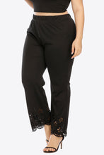 Load image into Gallery viewer, Plus Size Openwork Elastic Waist Pants Ti Amo I love you
