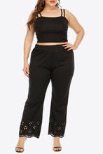 Load image into Gallery viewer, Plus Size Openwork Elastic Waist Pants Ti Amo I love you
