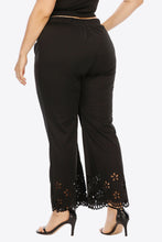 Load image into Gallery viewer, Plus Size Openwork Elastic Waist Pants Ti Amo I love you
