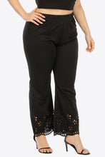 Load image into Gallery viewer, Plus Size Openwork Elastic Waist Pants Ti Amo I love you
