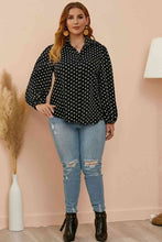 Load image into Gallery viewer, Plus Size Polka Dot Balloon Sleeve Shirt Ti Amo I love you
