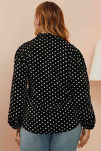 Load image into Gallery viewer, Plus Size Polka Dot Balloon Sleeve Shirt Ti Amo I love you
