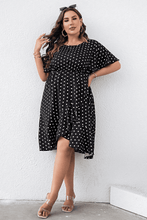 Load image into Gallery viewer, Plus Size Polka Dot Flutter Sleeve Dress Ti Amo I love you
