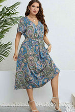 Load image into Gallery viewer, Plus Size Printed Flutter Sleeve Midi Dress Ti Amo I love you
