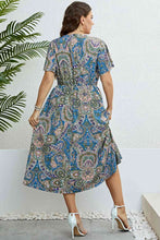 Load image into Gallery viewer, Plus Size Printed Flutter Sleeve Midi Dress Ti Amo I love you
