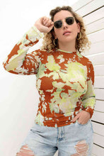 Load image into Gallery viewer, Plus Size Printed Round Neck Long Sleeve Blouse Ti Amo I love you
