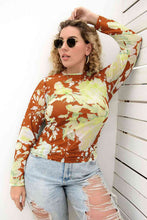 Load image into Gallery viewer, Plus Size Printed Round Neck Long Sleeve Blouse Ti Amo I love you
