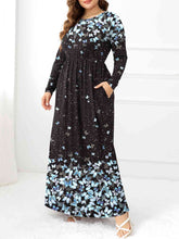 Load image into Gallery viewer, Plus Size Round Neck Maxi Dress with Pockets Ti Amo I love you
