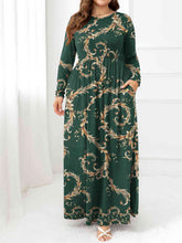 Load image into Gallery viewer, Plus Size Round Neck Maxi Dress with Pockets Ti Amo I love you
