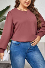 Load image into Gallery viewer, Plus Size Round Neck Puff Sleeve Top - Sizes 1XL-4XL Ti Amo I love you
