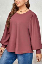 Load image into Gallery viewer, Plus Size Round Neck Puff Sleeve Top - Sizes 1XL-4XL Ti Amo I love you
