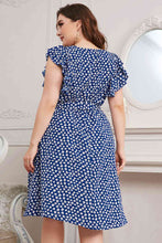 Load image into Gallery viewer, Plus Size Round Neck Tie Waist Dress Ti Amo I love you
