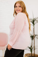 Load image into Gallery viewer, Plus Size Sheer Striped Sleeve V-Neck Top Ti Amo I love you
