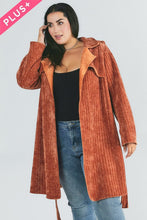 Load image into Gallery viewer, Plus Size - Solid Long Sleeve Coat Ti Amo I love you
